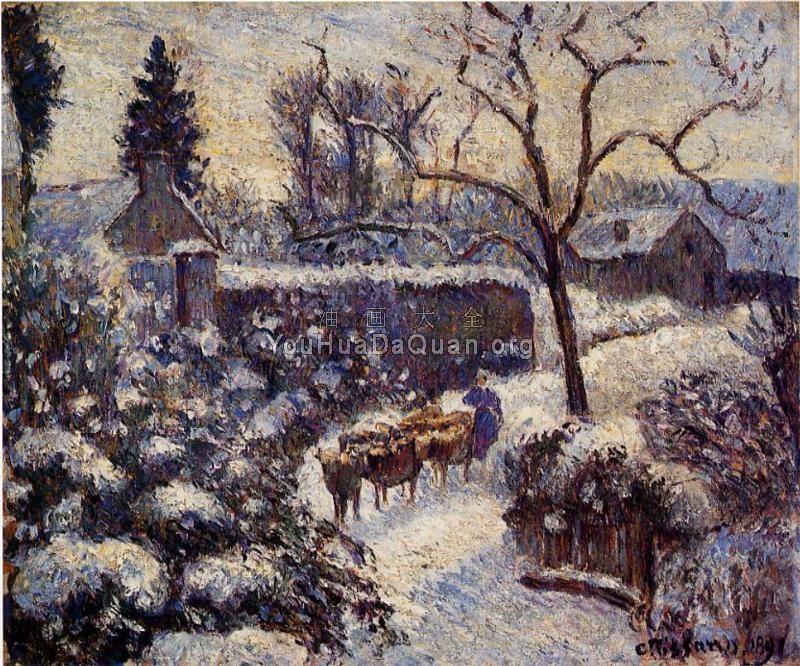 The Effect of Snow at Montfoucault - 卡米耶·毕沙罗